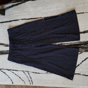 Anthropologie Navy & White Stripes Wide-Leg Drawstrings Pants - Women XS